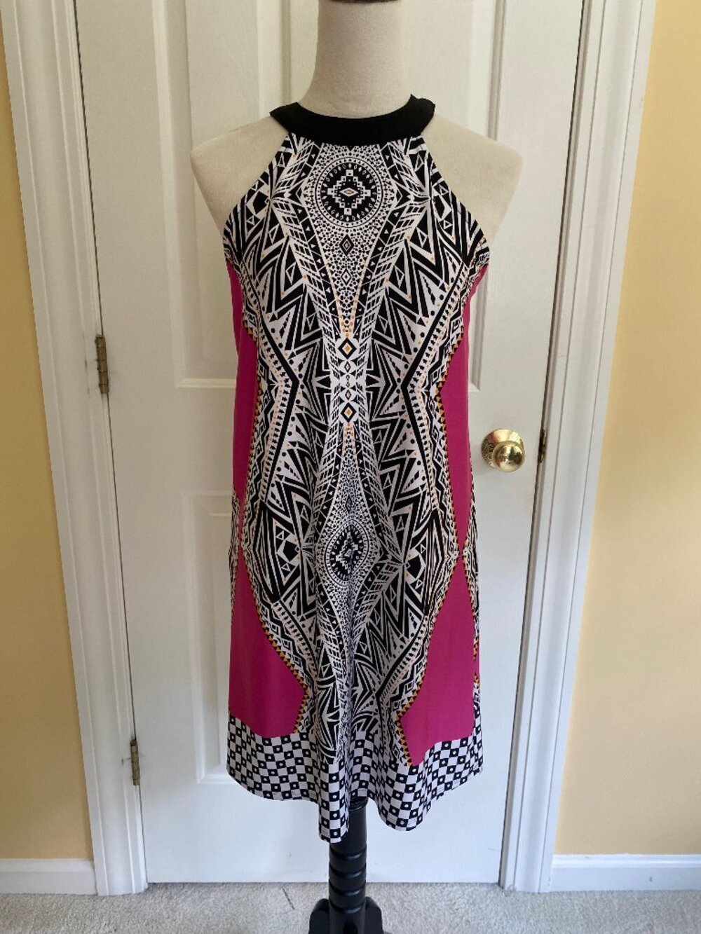 VENUS halter sleeveless sundress geometric print, sz M?